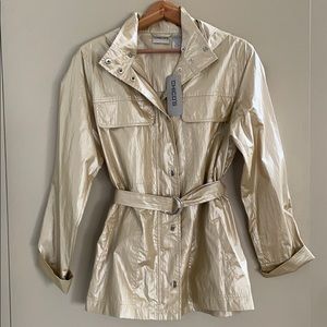 Chico’s Light Gold Coat Sz 1 waist 44”